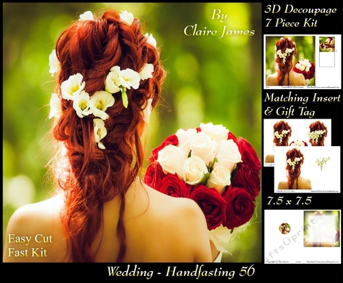 Tying The Knot 56 - Weddings & Handfastings - 3D Decoupage + Matching Insert & Tag 