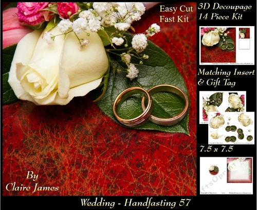 Tying The Knot 57 - Weddings & Handfastings - 3D Decoupage + Matching Insert & Tag 