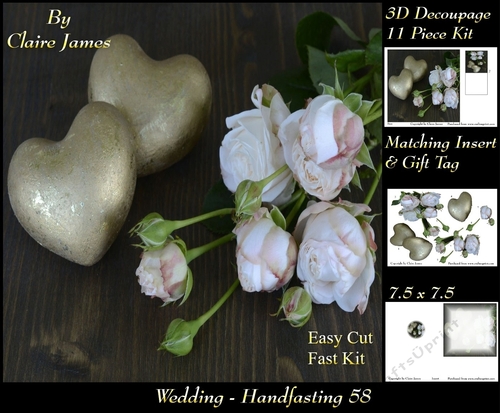 Tying The Knot 58 - Weddings & Handfastings - 3D Decoupage + Matching Insert & Tag 