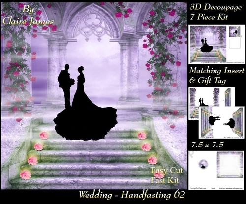 Tying The Knot 62 - Weddings & Handfastings - 3D Decoupage + Matching Insert & Tag 