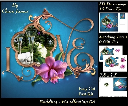Tying The Knot 68 - Weddings & Handfastings - 3D Decoupage + Matching Insert & Tag 