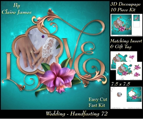 Tying The Knot 72 - Weddings & Handfastings - 3D Decoupage + Matching Insert & Tag 