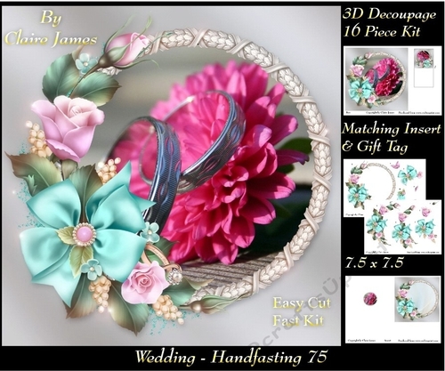 Tying The Knot 75 - Weddings & Handfastings - 3D Decoupage + Matching Insert & Tag 