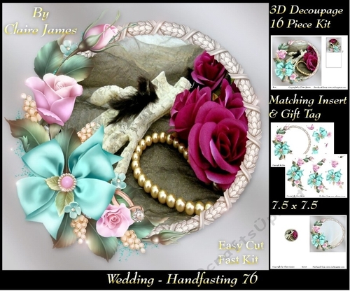 Tying The Knot 76 - Weddings & Handfastings - 3D Decoupage + Matching Insert & Tag 