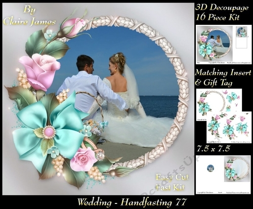 Tying The Knot 77 - Weddings & Handfastings - 3D Decoupage + Matching Insert & Tag 