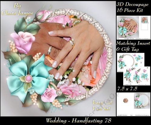 Tying The Knot 78 - Weddings & Handfastings - 3D Decoupage + Matching Insert & Tag 