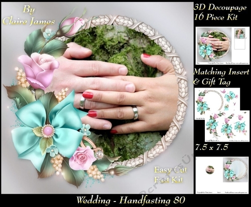 Tying The Knot 80 - Weddings & Handfastings - 3D Decoupage + Matching Insert & Tag 