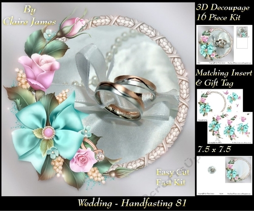 Tying The Knot 81 - Weddings & Handfastings - 3D Decoupage + Matching Insert & Tag 