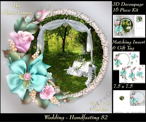 Tying The Knot 82 - Weddings & Handfastings - 3D Decoupage + Matching Insert & Tag 
