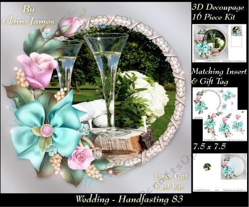 Tying The Knot 83 - Weddings & Handfastings - 3D Decoupage + Matching Insert & Tag 