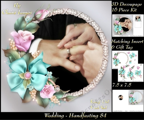 Tying The Knot 84 - Weddings & Handfastings - 3D Decoupage + Matching Insert & Tag 
