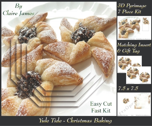 Yule Tide Magic - Christmas Baking - Pyrimage/pyramid Easy Cut Fasy kit + Insert & Gift Tag