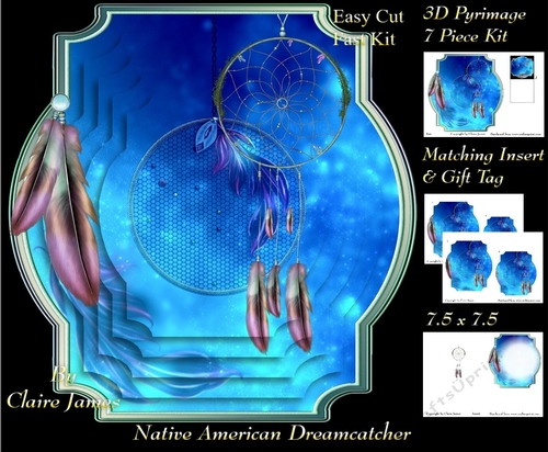 Traditional Native American Dreamcatcher 13 - Pyrimage/Pyramid + Matching Insert & Tag