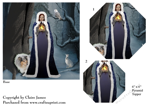 Yule Tide Magic - Goddess of Midwinter The Light Bringer- Pyrimage/pyramid Super Quick Card