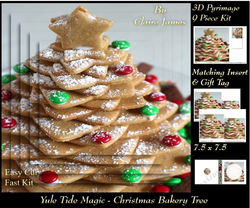 Yule Tide Magic - Christmas Bakery Tree - Pyrimage/pyramid Easy Cut Fast kit + Insert & Gift Tag