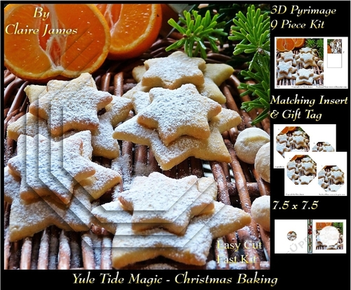 Yule Tide Magic - Christmas Baking - Pyrimage/pyramid Easy Cut Fast kit + Insert & Gift Tag