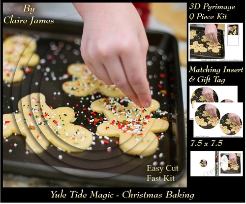 Yule Tide Magic - Christmas Baking - Pyrimage/pyramid Easy Cut Fast kit + Insert & Gift Tag