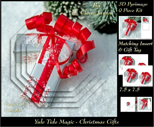 Yule Tide Magic - Christmas Gifts 2 - Pyrimage/pyramid Easy Cut Fast kit + Insert & Gift Tag