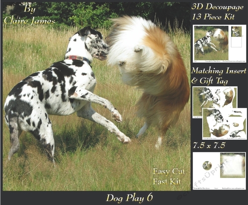 Furry Friends & Familiars - Dog Play 6 - Decoupage + Insert & Tag