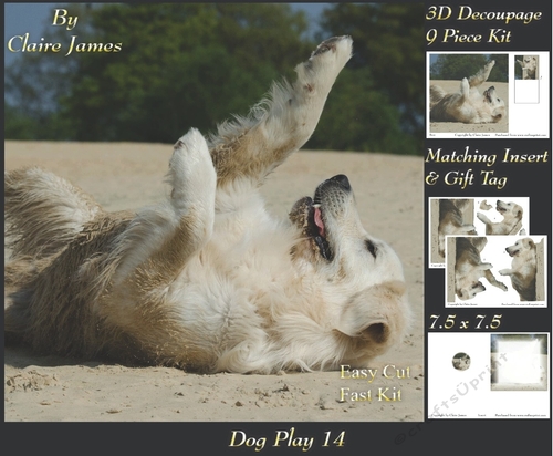 Furry Friends & Familiars - Dog Play 14 - Decoupage + Insert & Tag