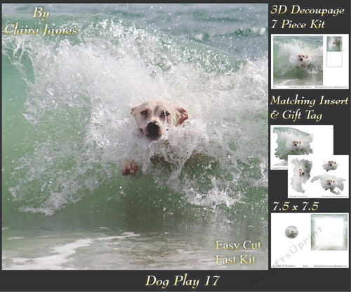 Furry Friends & Familiars - Dog Play 17 - Decoupage + Insert & Tag