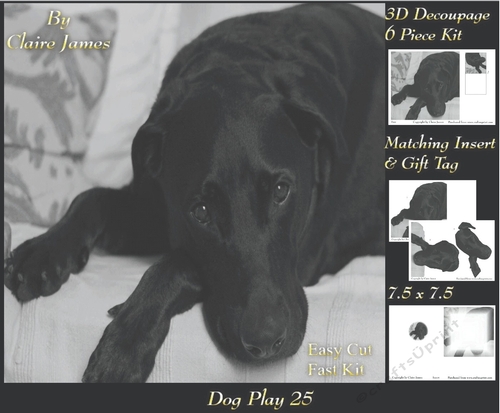 Furry Friends & Familiars - Dog Play 25 - Decoupage + Insert & Tag