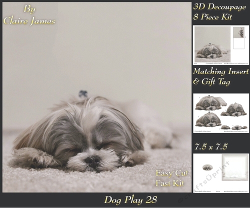 Furry Friends & Familiars - Dog Play 28 - Decoupage + Insert & Tag