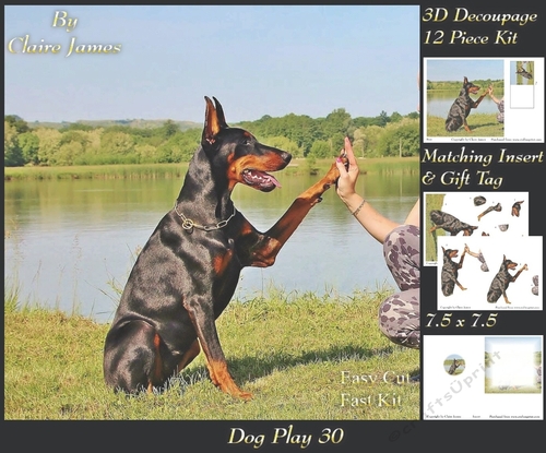 Furry Friends & Familiars - Dog Play 30 - Decoupage + Insert & Tag