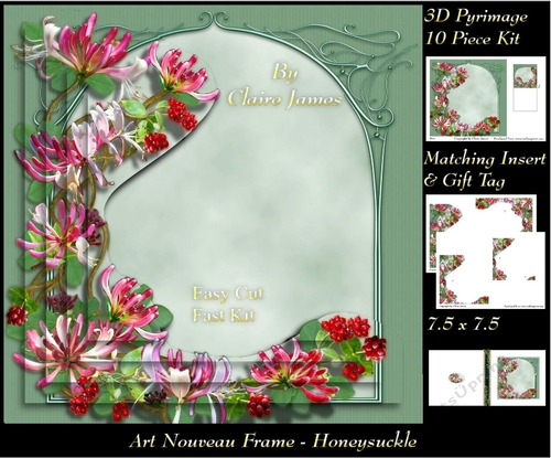 Art Nouveau - Honeysuckle Card Kit Pyrimage/Pyramid + Insert & Tag