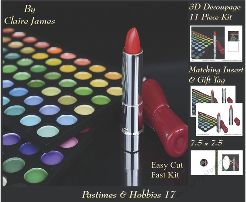 Past Times & Hobbies - Make Up Artist - 3D Decoupage + Insert & Tag