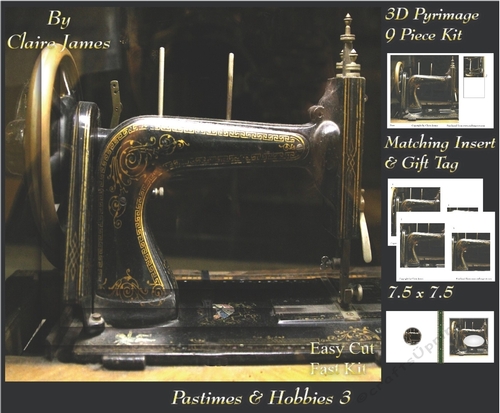 Past Times & Hobbies - Vintage Sewing Machine - Pyrimage/Pyramid + Insert & Tag