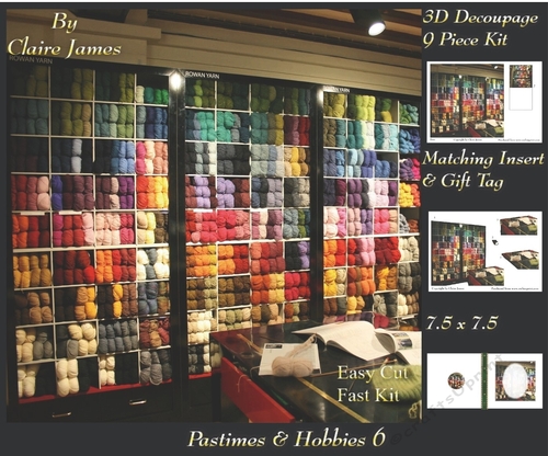 Past Times & Hobbies - Knitters Paradise - 3D Decoupage + Insert & Tag