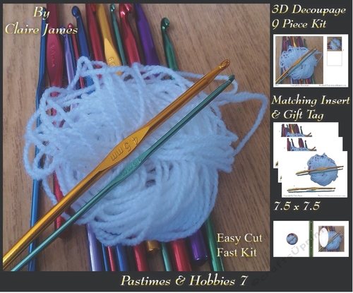 Past Times & Hobbies - Crochet - 3D Decoupage + Insert & Tag