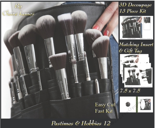 Past Times & Hobbies - Make-Up Artist Kit - 3D Decoupage + Insert & Tag