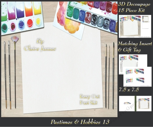 Past Times & Hobbies - Artist Kit - 3D Decoupage + Insert & Tag