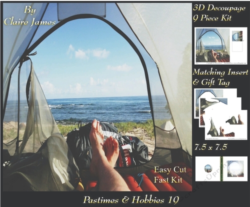 Past Times & Hobbies - Camping - 3D Decoupage + Insert & Tag
