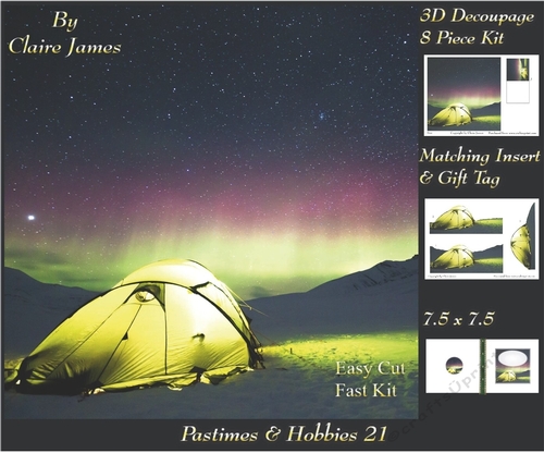 Past Times & Hobbies - Camping - 3D Decoupage + Insert & Tag