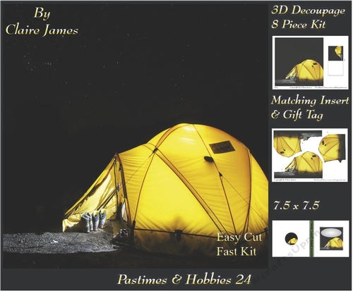 Past Times & Hobbies - Camping Nights- 3D Decoupage + Insert & Tag