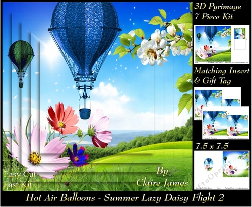 Hot Air Balloons - Balloon Daisy Flight 2 - Pyrimage/Pyramid + Insert & Tag
