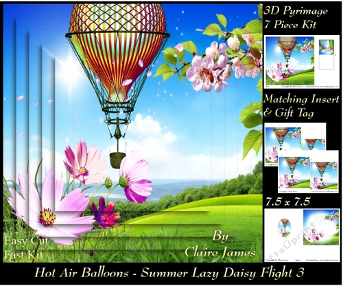Hot Air Balloons - Balloon Daisy Flight 3 - Pyrimage/Pyramid + Insert & Tag