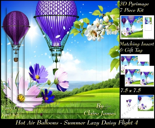 Hot Air Balloons - Balloon Daisy Flight 4 - Pyrimage/Pyramid + Insert & Tag