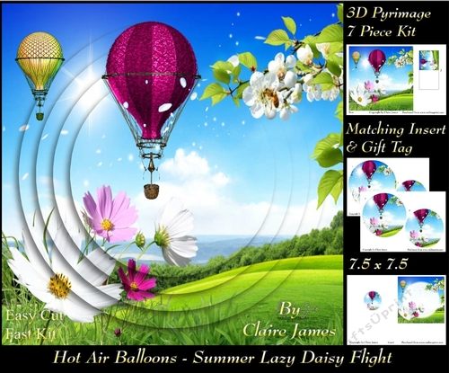 Hot Air Balloons - Balloon Daisy Flight - Pyrimage/Pyramid + Insert & Tag