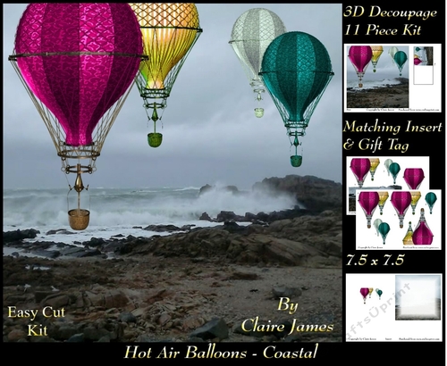 Hot Air Balloons - Coastal Flight - Pyrimage/Pyramid + Insert & Tag