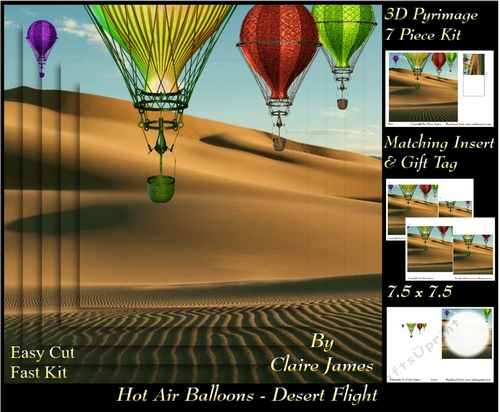 Hot Air Balloons - Desert Flight - Pyrimage/Pyramid + Insert & Tag