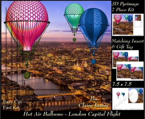 Hot Air Balloons - London Capital Flight - Pyrimage/Pyramid + Insert & Tag