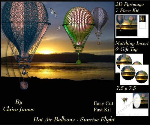 Hot Air Balloons - Sunrise Flight - Pyrimage/Pyramid + Insert & Tag