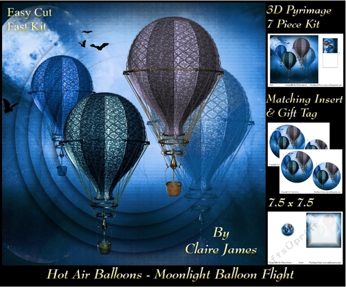 Hot Air Balloons - Moonlight Balloon Flight 2 - Pyrimage/Pyramid + Insert & Tag
