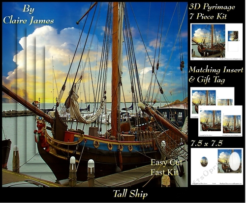Boats - Tall Ship 4b - Pyrimage/Pyramid + Insert & Tag