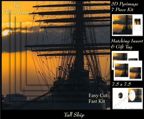 Boats - Tall Ship 6 - Pyrimage/Pyramid + Insert & Tag
