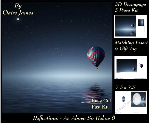 Reflections - As Above So Below 6 -  Decoupage + Insert & Tag